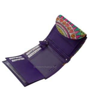 Puha valódi bőrből készült, fiatalos színekkel megtervezett egyedi mintás női bőr pénztárca a minőségi Gultieri termékcsaládtól.