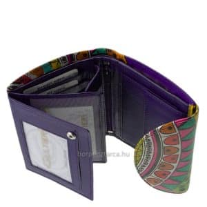 Puha valódi bőrből készült, fiatalos színekkel megtervezett egyedi mintás női bőr pénztárca a minőségi Gultieri termékcsaládtól.