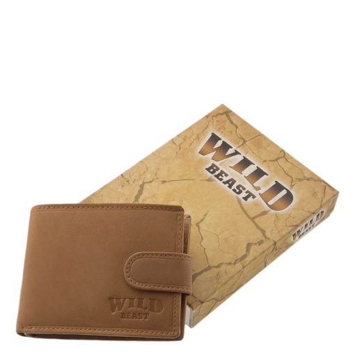 WILD BEAST márkás egyedi férfi pénztárca klasszikus fazonban, mely valódi bőr felhasználásával készült.