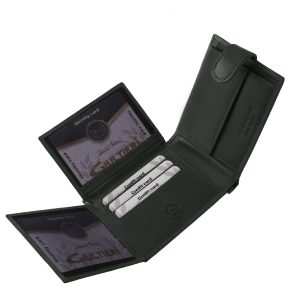 Természetes hatású elegáns valódi bőr férfi pénztárca, mely díszdobozban érkezik, így azonnal ajándékba is adható modell.