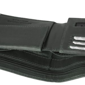 Természetes hatású elegáns valódi bőr férfi pénztárca, mely díszdobozban érkezik, így azonnal ajándékba is adható modell.