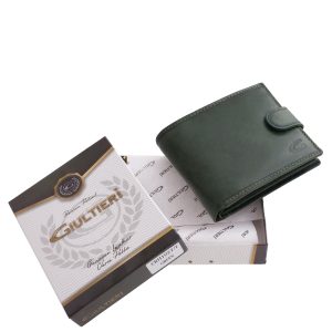 Természetes hatású elegáns valódi bőr férfi pénztárca, mely díszdobozban érkezik, így azonnal ajándékba is adható modell.