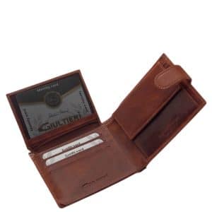 Természetes hatású elegáns valódi bőr férfi pénztárca, mely díszdobozban érkezik, így azonnal ajándékba is adható modell.