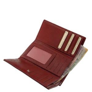 Divatos női bőr pénztárca elegáns megjelenésű lakozott felületű valódi bőrből , Nicole márkás fémlogóval fedelén