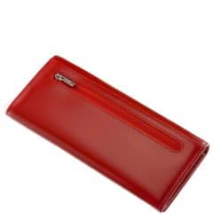 Nagyméretű valódi bőr női pénztárca, fedele divatos Nicole logóval van díszítve, ez az exkluzív pénztárca letisztult formákkal rendelkezik.