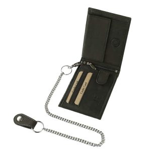 Különleges, rusztikus kidolgozású valódi minőségi bőrből gyártott férfi bőr pénztárca, melynek fedele egyedi motoros grafikával készült.