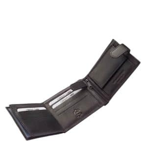 Chioco márkájú valódi bőr felhasználásával készült, klasszikus fazonú férfi pénztárca fekete színben, amelynek külseje szolidan elegáns.