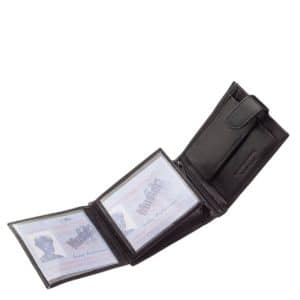 Szép kidolgozású, finom tapintású minőségi nappa bőr felhasználásával gyártott Chioco márkás férfi pénztárca, klasszikus fekete színben.