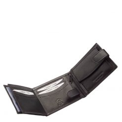 Chioco márkanévvel forgalmazott minőségi valódi bőr pénztárca fekete színben, magas bőr és munka minőségben praktikus kialakítással.