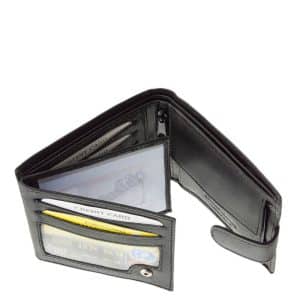 Chioco márkanévvel forgalmazott minőségi valódi bőr pénztárca fekete színben, magas bőr és munka minőségben praktikus kialakítással.