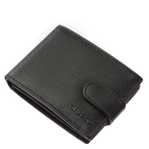 Kisebb méretű klasszikus bőr tárcák kedvelőinek ajánljuk ezt a fekete színű, Chioco márkajelzésű minőségi férfi pénztárca modellünket.