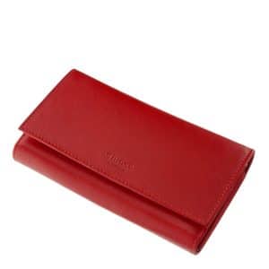 Valódi nappa bőrből készített, minőségi Chioco márkájú nagy méretű női divat bőr pénztárca, melyet fekete és piros színben kínálunk.