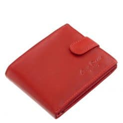 Piros színű Corvo Bianco jelzésű, finom tapintású, igényes igazi bőr női pénztárca, amelynek használata rendkívül kényelmes és praktikus.