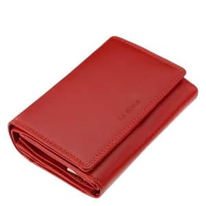 Mutatós, biztonságos és kényelmes használatot biztosító, közepes méretű, elegáns megjelenéssel bíró minőségi női bőr pénztárca.