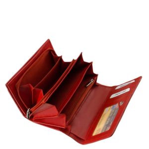 Mutatós, biztonságos és kényelmes használatot biztosító, közepes méretű, elegáns megjelenéssel bíró minőségi női bőr pénztárca.