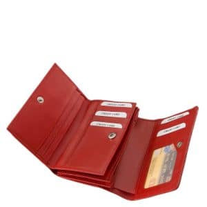 Mutatós, biztonságos és kényelmes használatot biztosító, közepes méretű, elegáns megjelenéssel bíró minőségi női bőr pénztárca.