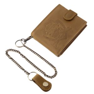 Minőségi bőrből készült, barna és fekete színben gyártott praktikus motoros mintás férfi bőr pénztárca a közkedvelt GREEN DEED családból.