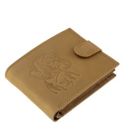 GreenDeed kutyás barna színű minőségi, valódi bőr férfi pénztárca tacskó mintás fedlappal. Díszdobozba csomagolt termék.