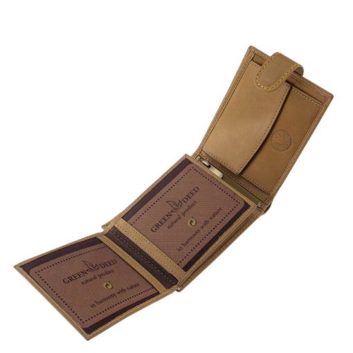 Tacskós mintával díszített férfi mintás bőr pénztárca modell ajándéknak is kiváló, biztonságos RFID védelemmel prémium GreenDeed.