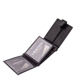 Klasszikus hatású VESTER LUXURY márkájú, elegáns férfi minőségi gyártású bőr pénztárca prémium kategóriájú valódi bőrből, díszdobozban!