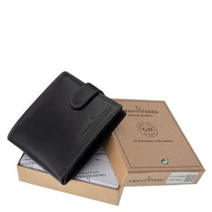 GreenDeed márkás új termékünk ez a minőségi férfi pénztárca, mely különleges marhabőrből lett készítve elegáns, enyhén fényes felülettel.