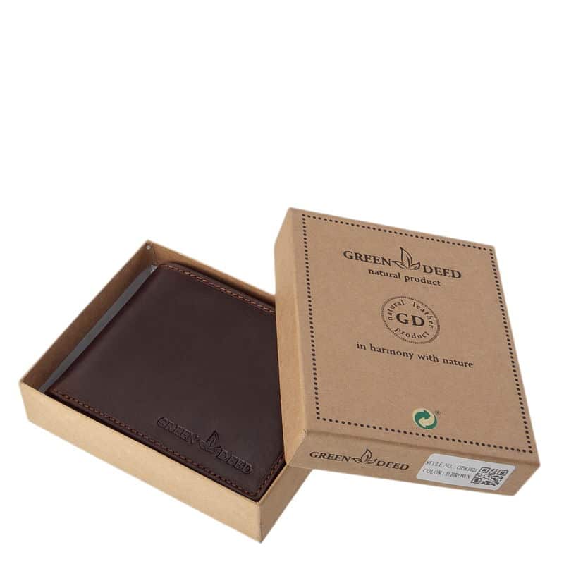 Elegáns GreenDeed márkás bőr pénztárca, minőségi valódi bőrből kifejezetten férfi vásárlóink számára, klasszikus formával és funkciókkal.