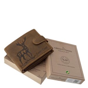 GreenDeed márkás férfi vadász pénztárca mintás kivitelben RFID védelemmel, igazi minőségi bőr alapanyagból, extraként díszdobozos kivitelben.