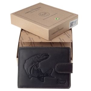 Felső kategóriás, natúr barna és fekete színben gyártott férfi bőr pénztárca a GreenDeed márkacsaládtól, mely kiváló ajándék ötlet.