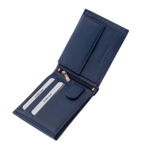 Elegáns megjelenésű, stílusos, minőségi férfi pénztárca valódi bőr alapanyagból, a klasszikus tárcákra jellemző kialakítással, díszdobozban.
