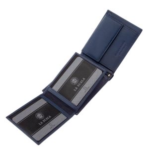 Elegáns megjelenésű, stílusos, minőségi férfi pénztárca valódi bőr alapanyagból, a klasszikus tárcákra jellemző kialakítással, díszdobozban.