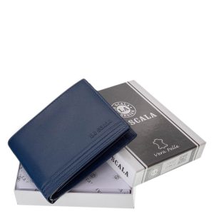 Elegáns megjelenésű, stílusos, minőségi férfi pénztárca valódi bőr alapanyagból, a klasszikus tárcákra jellemző kialakítással, díszdobozban.