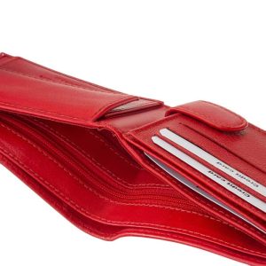 Kellemes tapintású, minőségi valódi bőr női pénztárca, sportos kialakítással és beépített RFID védelemmel, díszdobozos modellünk.