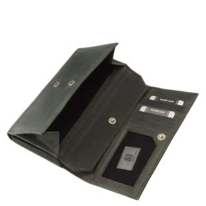 LA SCALA márkás nagyméretű női pénztárca természetes megjelenésű valódi bőr anyagból, RFID védelemmel gyártott díszdobozos modell.