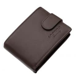 Kis méretű, RFID védelemmel ellátott márkás, klasszikus férfi bőr pénztárca modell, mely minőségi, valódi bőr felhasználásával készült.
