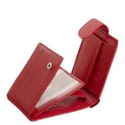 Kis méretű, RFID védelemmel ellátott márkás, női bőr pénztárca, mely minőségi, valódi bőr felhasználásával készült, diszdobozos kivitelben.