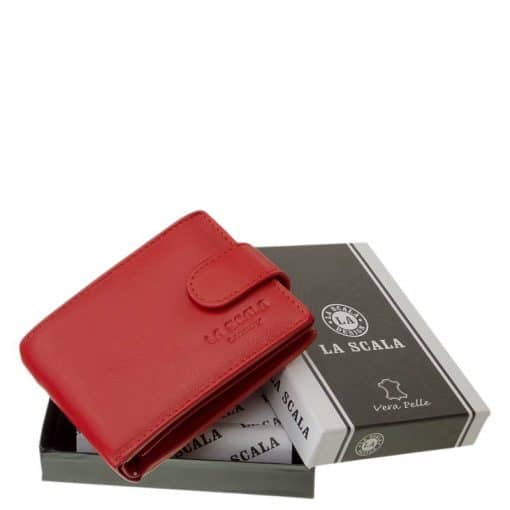 Kis méretű, RFID védelemmel ellátott márkás, női bőr pénztárca, mely minőségi, valódi bőr felhasználásával készült, diszdobozos kivitelben.