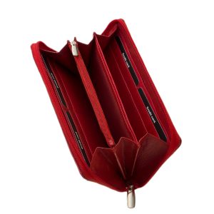 Elegáns bőr női pénztárca rózsa mintával, mely körben cipzárral záródik. Minőségi marhabőrből készült. Díszdobozban kerül kiszállításra.