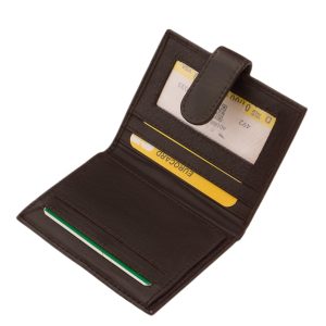 Igényes marha nappa bőrből készült praktikus elrendezésű, La Scala márkás valódi bőr irattartó pénztárca, papírpénztartó rekesszel.