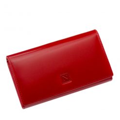 Prémium minőségű, elegáns fényű bőrből készült piros női divat bőr pénztárca, melynek fedelét a Nicole márka letisztult logója díszíti.