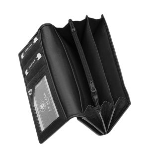 Ez a női pénztárca modell a LA SCALA márka divatos terméke, amely valódi bőr felhasználásával készült és RFID védelmet is tartalmaz.
