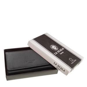 Ez a női pénztárca modell a LA SCALA márka divatos terméke, amely valódi bőr felhasználásával készült és RFID védelmet is tartalmaz.