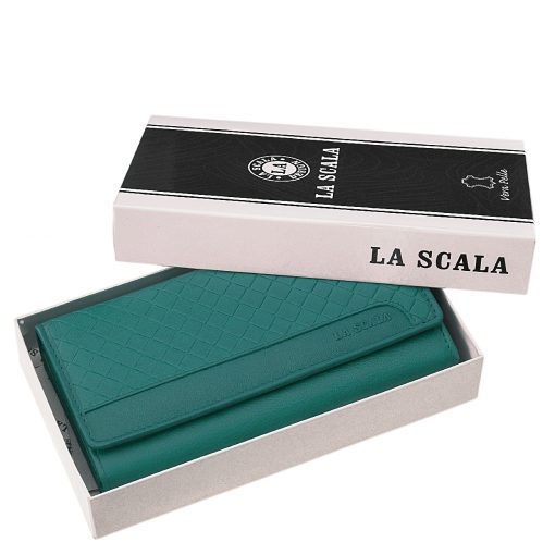 A La Scala márkacsalád divatos női bőr pénztárca modellje, RFID védelemmel, minőségi valódi bőrből, díszdobozban kapható.