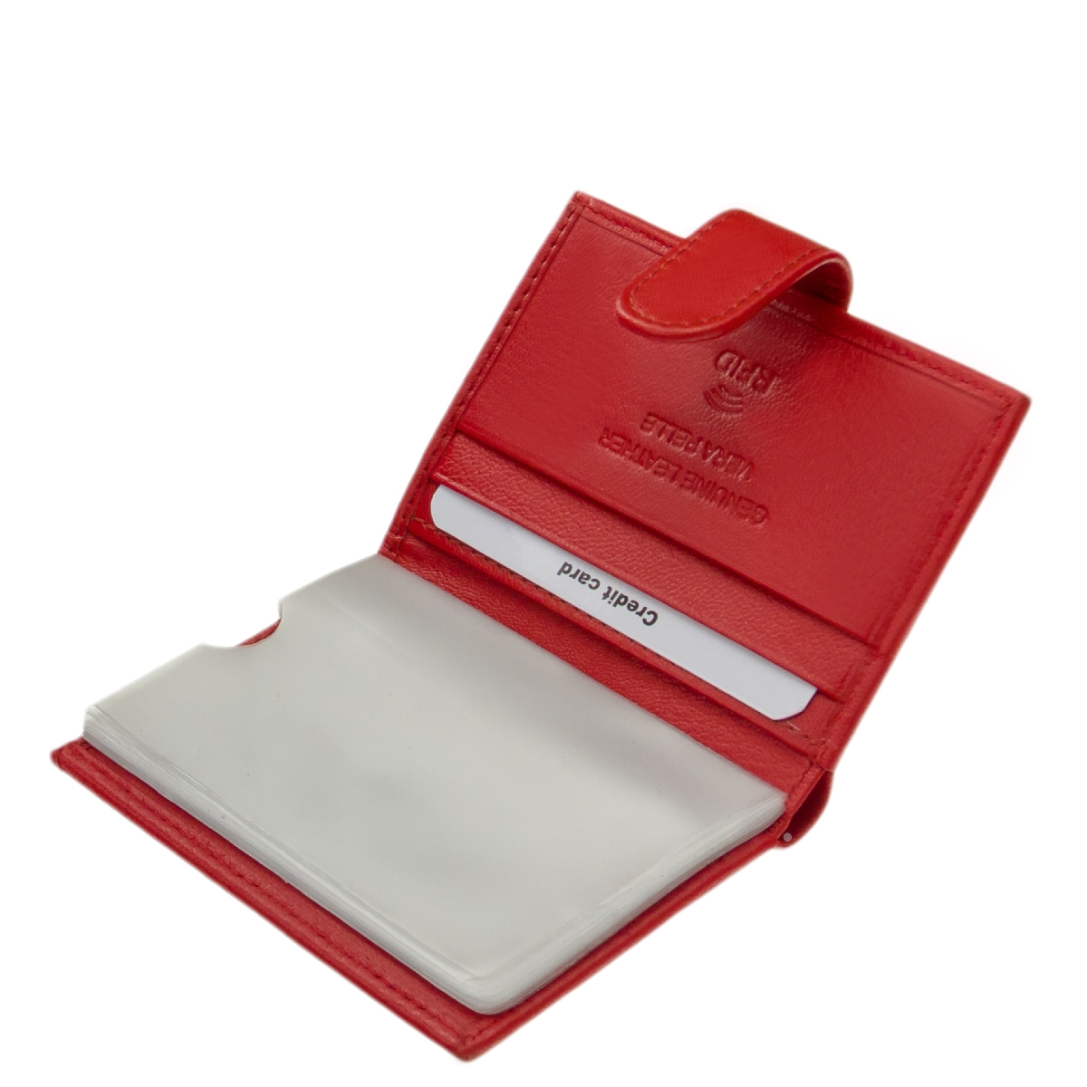 noi-bor-kartyatarto-diszdobozban-La-Scala-#-DGN2038T-#-piros-05 Divatos és egyedi megjelenésű valódi bőr kártyatartó álló kivitelben, mely átkapcsolóval zárható RFID védett, díszdobozos modellünk.