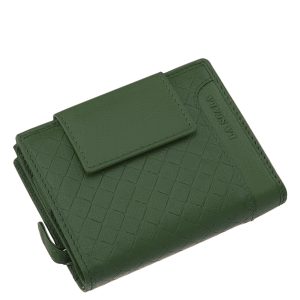 Divatos megjelenésű, kis méretű női bőr pénztárca, sokoldalú és praktikus belsővel, RFID védelmet is nyújtva, díszdobozos kivitelben.
