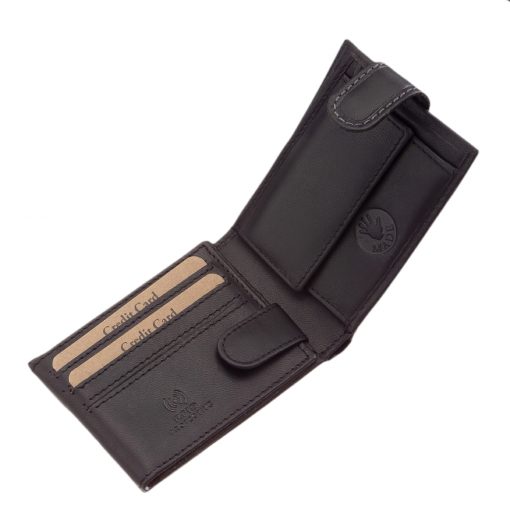 Férfi pénztárca mely kisméretű, karakteres valódi bőr modell RFID védelemmel ellátva, minőségi GreenDeed díszdobozban elérhető.