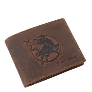 A GreenDeed legújabb horoszkópos pénztárca szériája egyedi Bika csillagjegy grafikával, valódi bőr alapanyagból, minőségi díszdobozban.