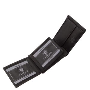 Elegáns sima felületű, igazán puha bőr pénztárca igényes férfi vásárlóink számára tervezett kisméretű, díszdobozos modell.