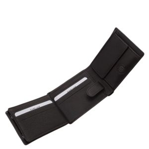 Elegáns sima felületű, igazán puha bőr pénztárca igényes férfi vásárlóink számára tervezett kisméretű, díszdobozos modell.