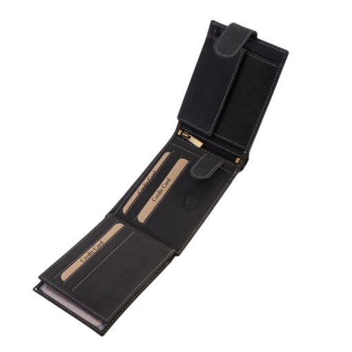 Stílusos fekete és barna színekben elérhető vagány motoros mintás valódi bőr férfi pénztárca, hozzá minőségi díszdobozos csomagolás.