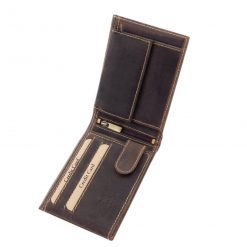 Szarvasfej mintával díszített, valódi bőr pénztárca vadász stílusú külsővel, mely a hozzáillő minőségi díszdobozban kapható.